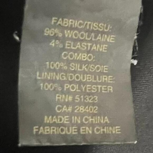 Cynthia Steffe Black Ruffle Illusion Neckline Stretch Wool Dress Size 6 - Picture 7 of 7